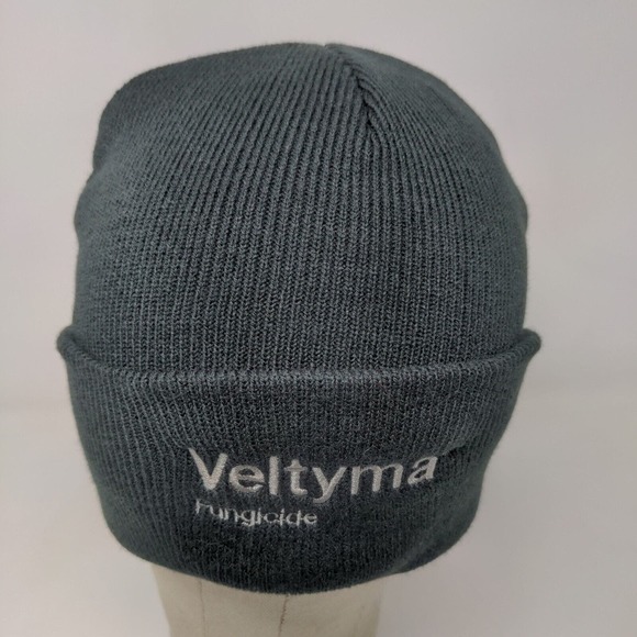 Port & Company Men's Knit Beanie Hat Black Embroidered Veltyma Fungicide Logo - Picture 3 of 12